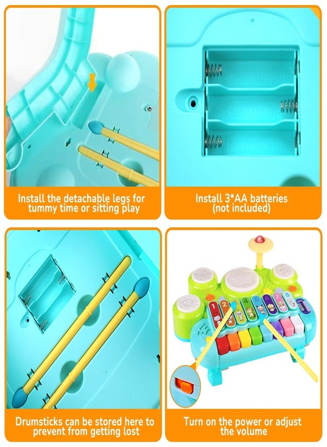 AugToy Baby Musical Toys 3 in 1 Piano Keyboard Xylophone Drum Set for 1 Year Old Girls Boys Toys Age 2 Music Instrument Learning Toys Toddlers 1-3 0-2 First Birthday Gift Infant Baby Toys 6 9 12 18 Month - Image 4